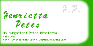 henrietta petes business card